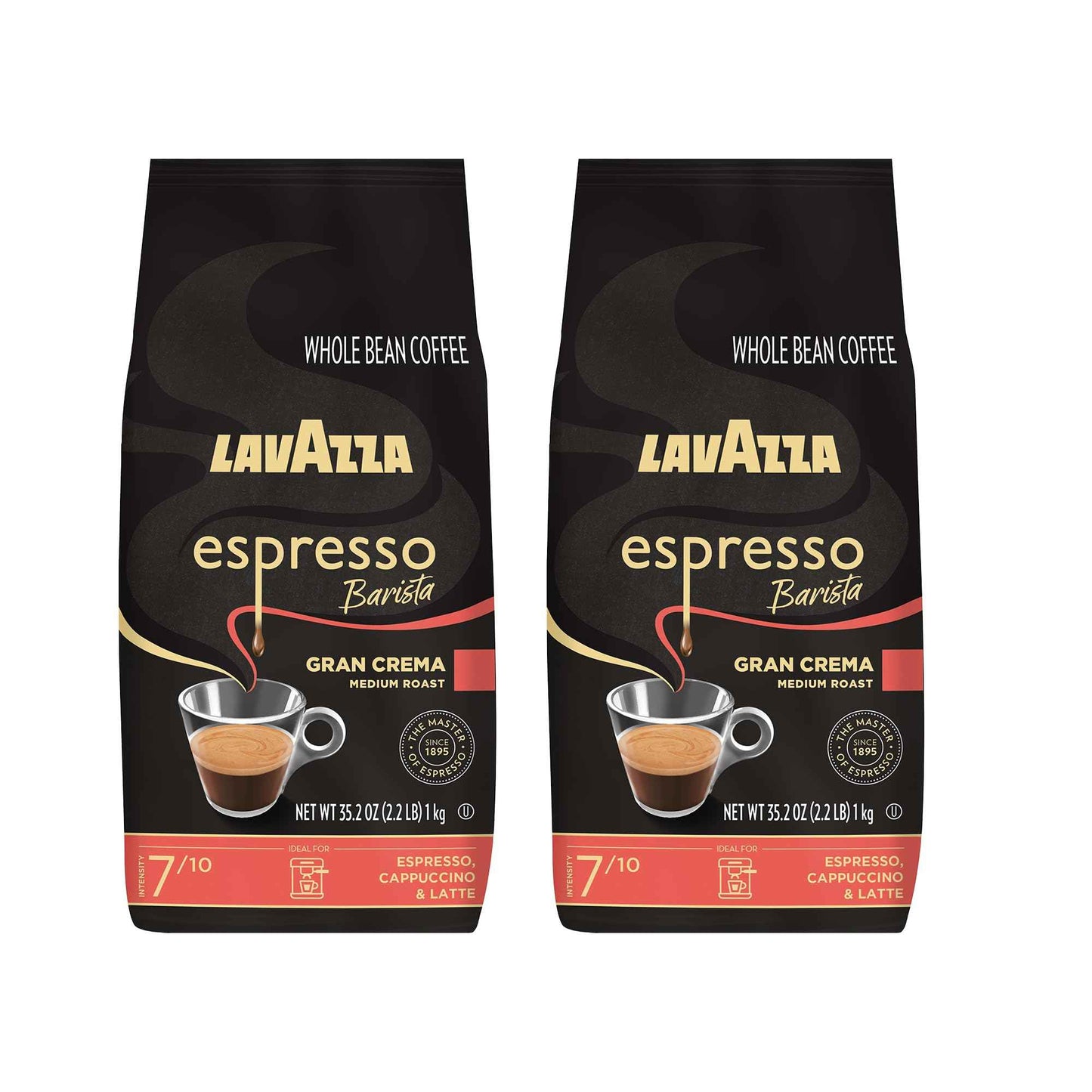 Lavazza Espresso Whole Bean, Dark Roast, Arabica and Robusta Blend