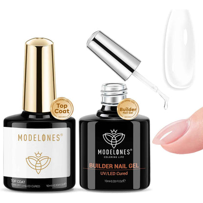 modelones Gel Top Coat, 15ml No Wipe Gel Nail Polish High Gloss Top Coat Shiny Long Lasting Clear Top for Acrylic Nails, Need U V/LED Lamp for Home DIY Gift Spring Easter's Manicure Salon