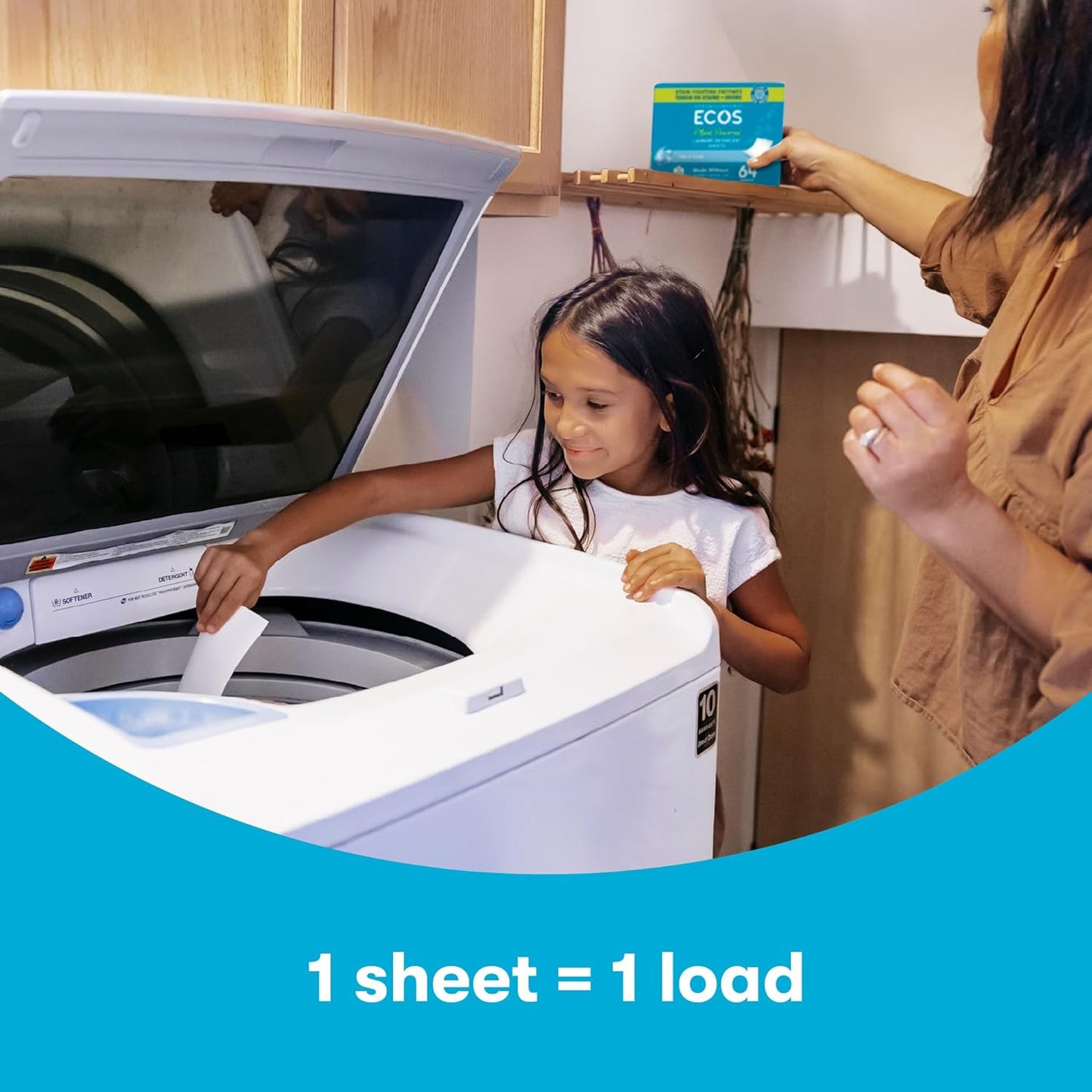 ECOS_Laundry_Detergent_Sheets_Vegan,_No_Plastic_Jug,_No_Mess_&_Liquid_Free_-_Hypoallergenic,_Plant_Powered_Laundry_Detergent_Sheet_-_Free_and_Clear_-_64_Count_(Pack_of_1)
