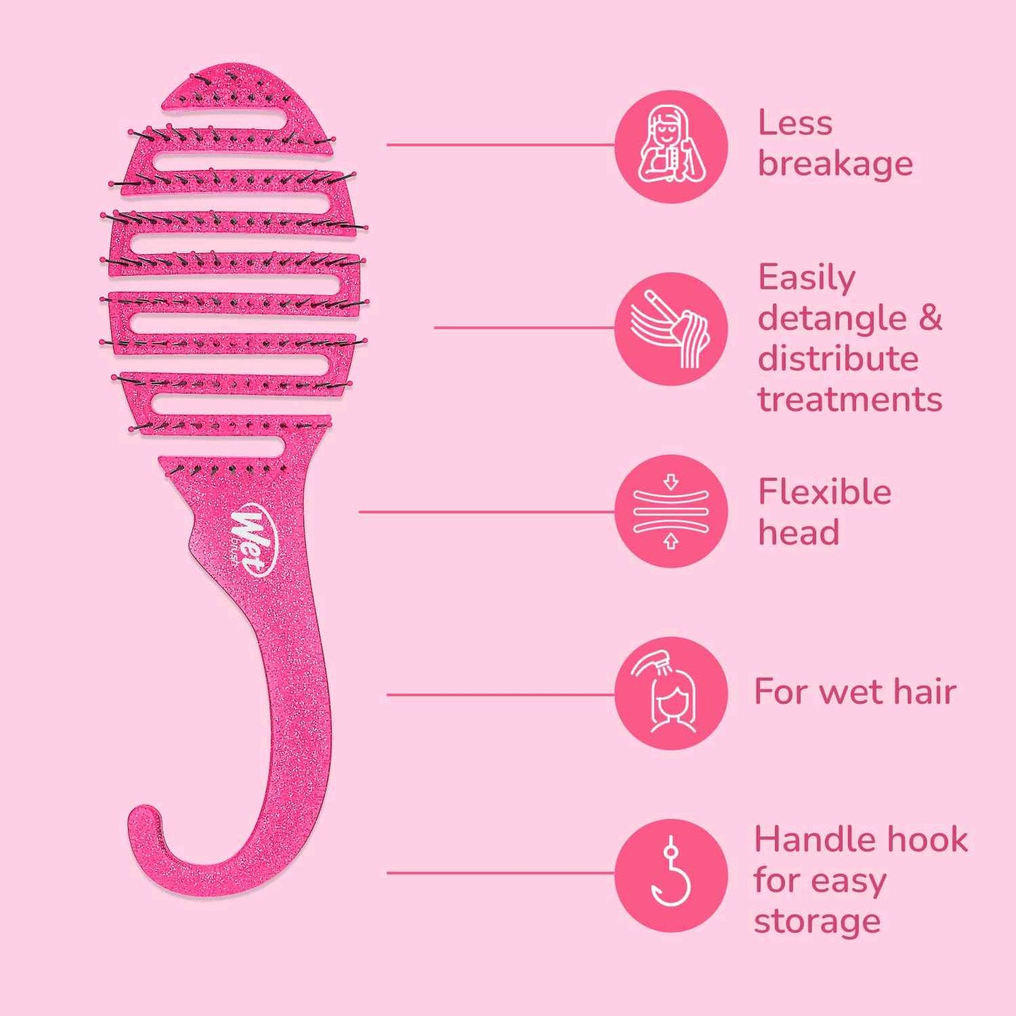 Wet Brush Shower Hair Brush Detangler - Exclusive Ultra-soft IntelliFlex Bristles - Minimizes Pain And Protects Against Split Ends and Breakage - Comb For Women, Men, Wet & Dry Hair