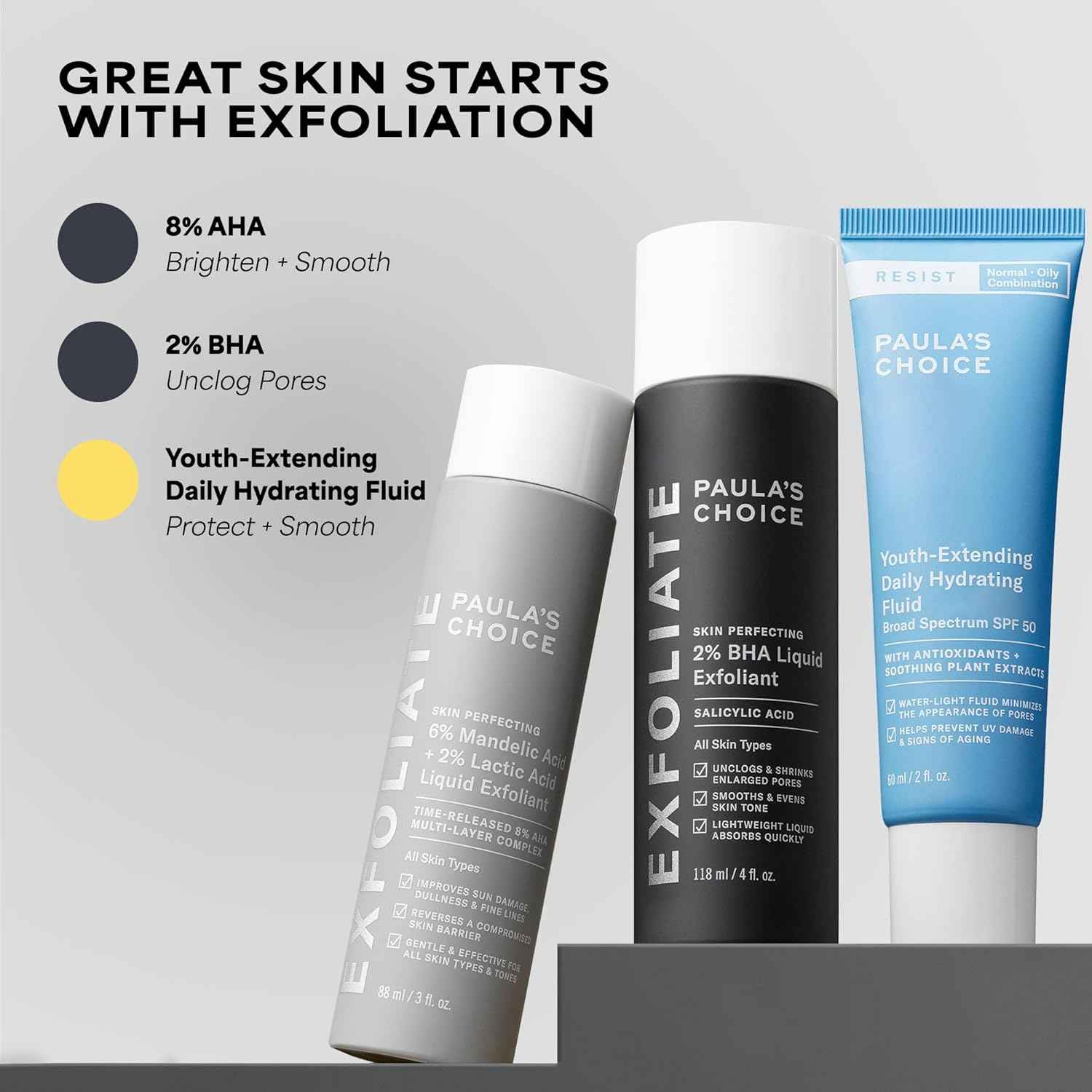 Paula's Choice RESIST Daily Hydrating Fluid Face Moisturizer with SPF 50 Sunscreen, Face Sunscreen for Oily Skin, Chamomile & Vitamin E, UVA/UVB Protection, Fragrance-Free, TSA Friendly