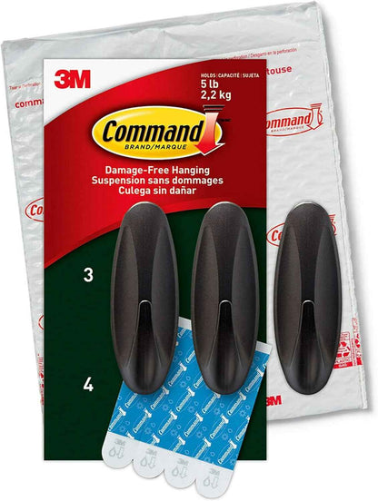 Command Outdoor Large Bronze Hooks, Holds 5 lb, Damage-Free, Weather Resistant for Hanging Decor