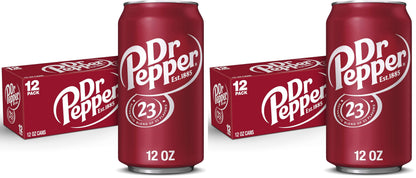 Dr Pepper Soda, 12 fl. oz. | Cans | 12 Pack | Pack of 2