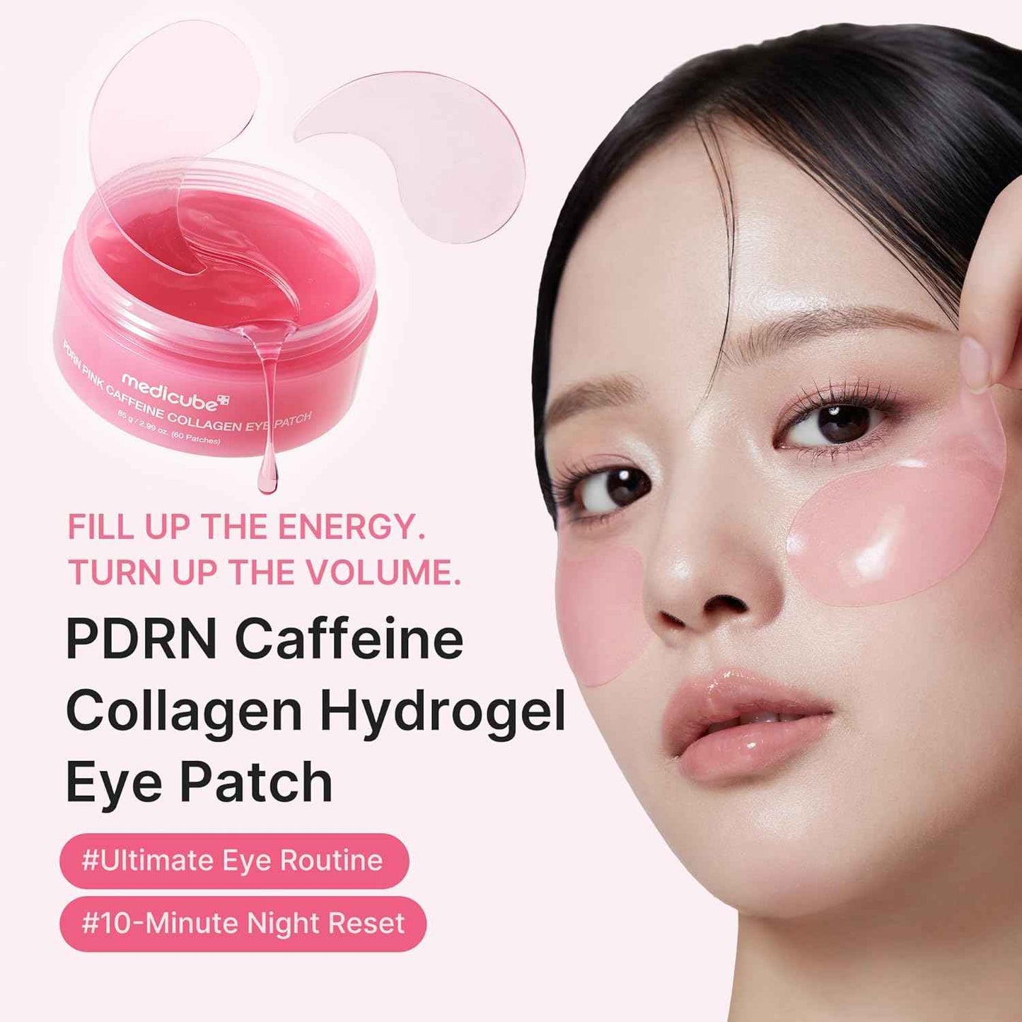 medicube PDRN Caffeine Collagen Eye Patch | Gel Eye Patches for the appearance of Dark Circles, Undereye Bags | Firming, Age-Defying Care with Retinol, Collagen | Korean Skincare | 30 Pairs