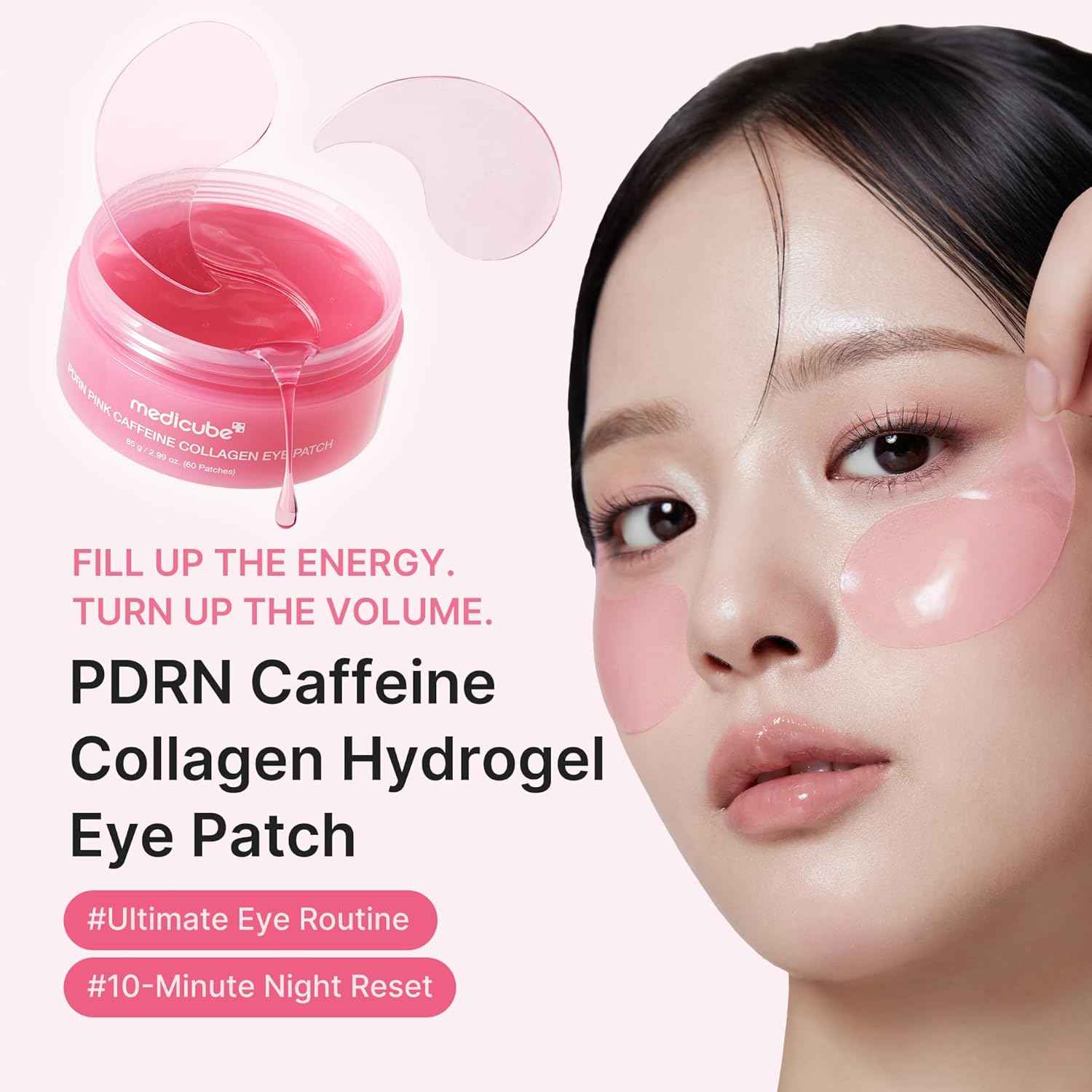 medicube PDRN Caffeine Collagen Eye Patch | Gel Eye Patches for the appearance of Dark Circles, Undereye Bags | Firming, Age-Defying Care with Retinol, Collagen | Korean Skincare | 30 Pairs
