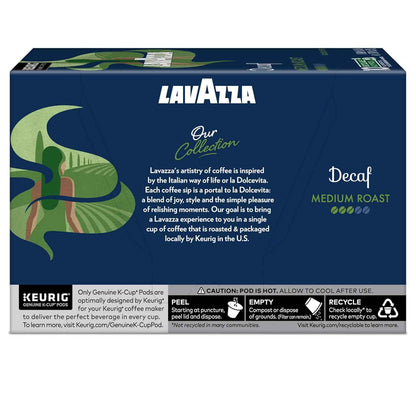 Lavazza Decaf, Single-Serve Keurig K-Cup Pods, Medium Roast Coffee