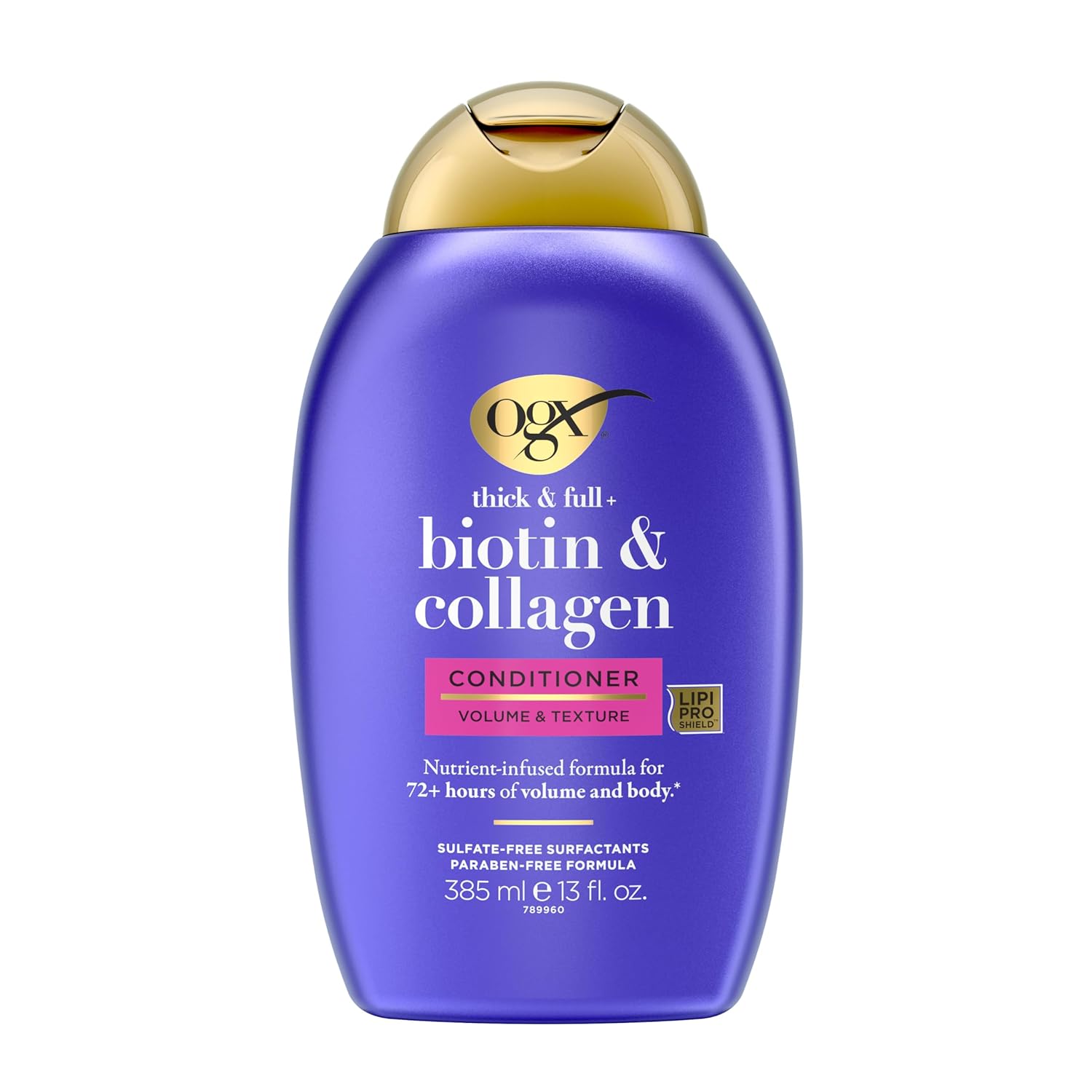 OGX_Thick_&_Full_+_Biotin_&_Collagen_Volumizing_Conditioner,_Nutrient-Infused_Conditioner_with_Vitamin_B7_Biotin_Gives_Hair_Volume_&_Body_for_72+_Hours,_Sulfate-Free_Surfactants,_13_fl._Oz