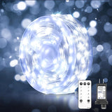 Outdoor Christmas Lights, 206FT 600LED Color Changing String Lights, Waterproof, 11 Modes, Timing, for Backyard, Garden, Party - Cool White to Multicolor