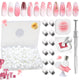 White Nail Sponge 150Pcs Pink Pat Painting Gel