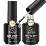 beetles Gel Polish No Wipe Top Coat Gel Nail Polish High Gloss Shiny Long-Lasting Clear Gel Top Coat, Soak Off Nail Lamp, Spring Nails Home DIY Manicure and Nail Salon Gifts for Women