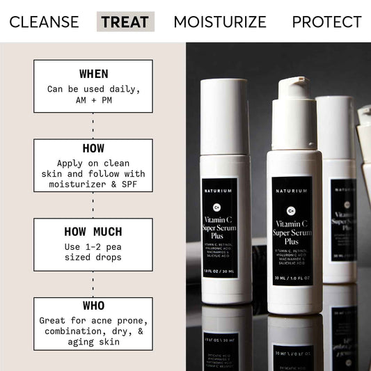 Naturium Vitamin C Super Serum Plus, Smoothing Face Care, plus Retinol, Hyaluronic Acid, Niacinamide & Salicylic Acid
