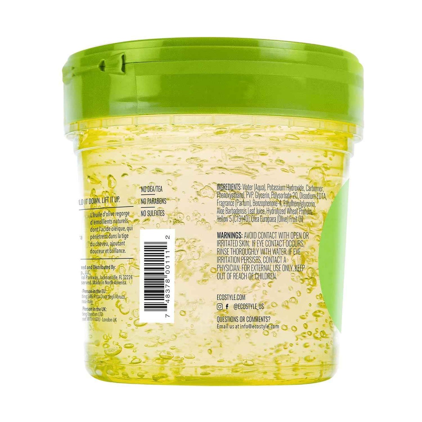 Eco Style Gel Styling - Adds Shine and Tames Split Ends - Delivers Moisture to Scalp - Nourishes And Repairs - Provides Weightless and Superior Hold - Ideal for all Hair