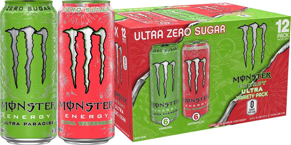 Monster Energy Ultra Variety Pack, PKZSD, Sugar Free Energy Drink, 16 Ounce | Pack of 15