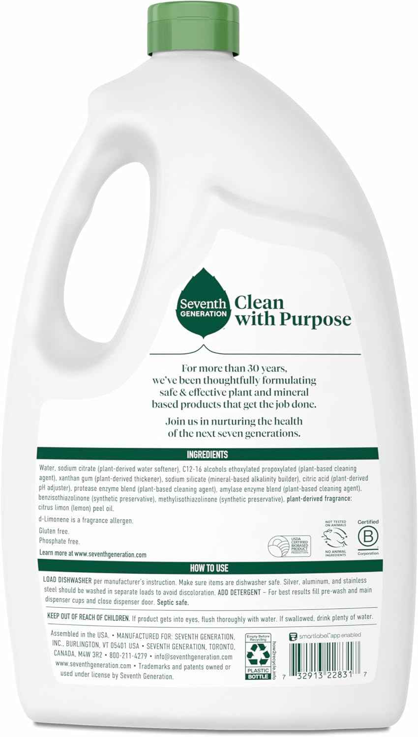 Seventh Generation Dishwasher Detergent Gel sparkling dishes dishwasher soap
