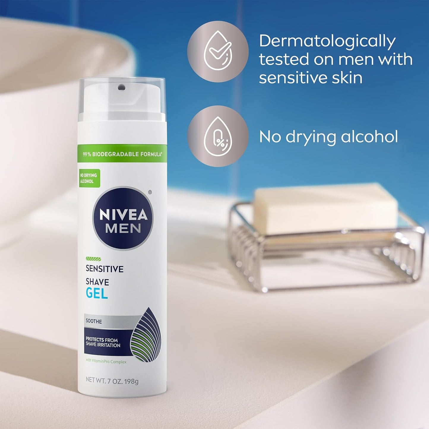 NIVEA_MEN_Sensitive_Shave_Gel,_Shaving_Gel_for_Men_with_Sensitive_Skin,_Enriched_with_VitaminPro_Complex,_7_Oz_Can,_Pack_of_3