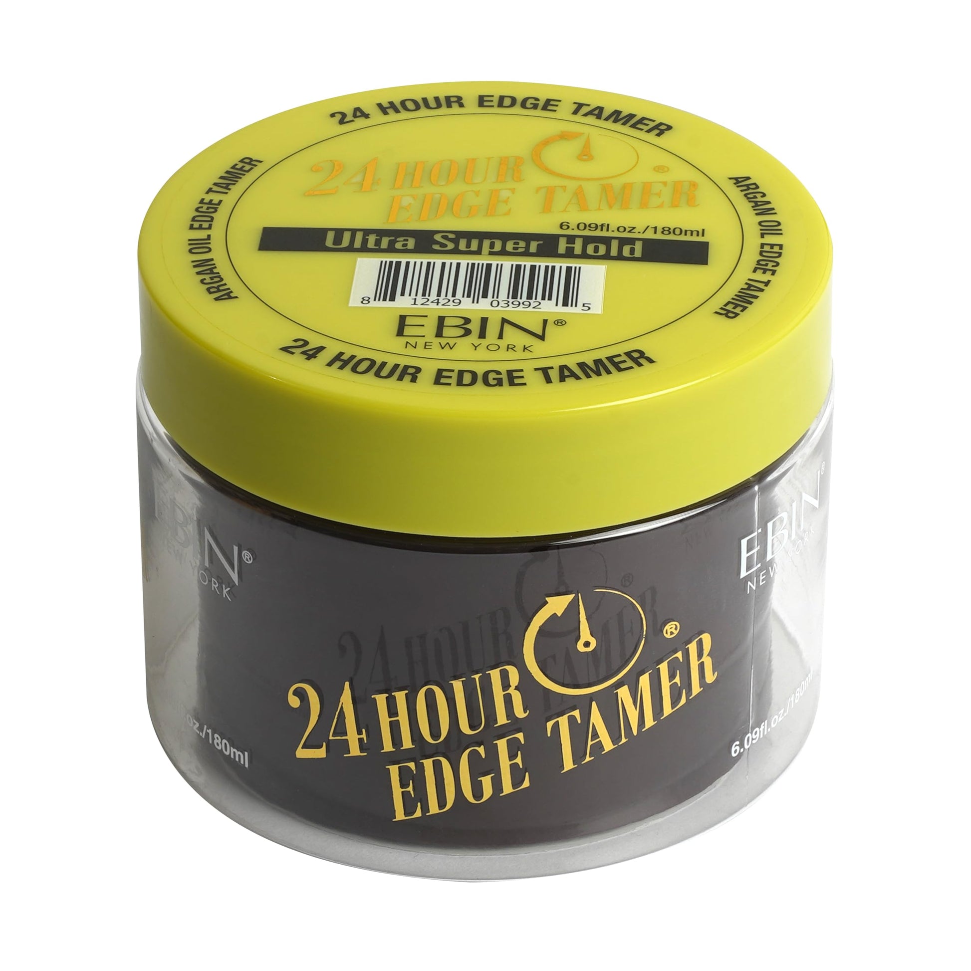 EBIN NEW YORK 24 Hour Edge Tamer Ultra Super Hold 6.34 fl.oz/180ml No Flaking, Smooth Shine, Argan &amp;amp; Castor Oil, Strong Edge Control Gel, Edge gel