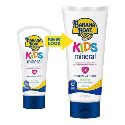 Banana Boat 100% Mineral Kids Sunscreen Lotion | Banana Boat Mineral Sunscreen for Kids, Childrens Sunblock