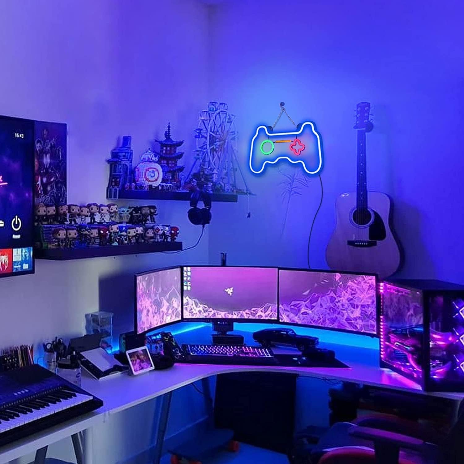 Led_Dimmable_Neon_Signs_Wall_Decorations_For_Living_Room|Bedroom_Gamepad_Controller_Shape_Lights_Game_Room_Decor_Accessories_Cool_Teen_Boys|Girls|Kids_Gamer_Gifts