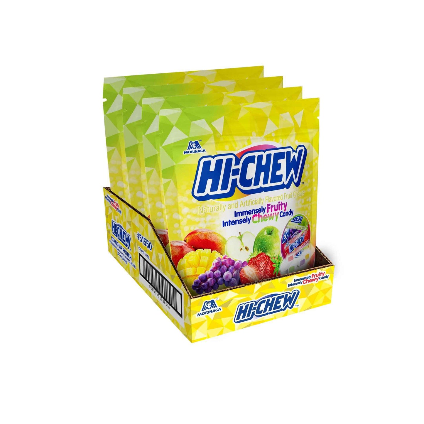 HI-CHEW Assorted, Green Apple Strawberry Mango Grape, Soft & Chewy Candy 2lb - 185+ Pieces Individually Wrapped - Made with Immensely Juicy Fruity Flavors