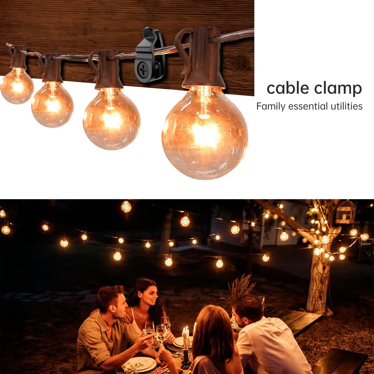 String_Light_Hanger_Hooks,Screw_in_Hooks_for_Hanging_Christmas_Light,Led_Fairy_Led_Light_Clips,Black,50_Pack_(Small)