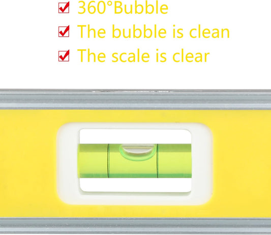 DOWELL_9_Inch_Magnetic_Box_Level_Torpedo_Level,3_Different_Bubbles/45°/90°/180°Measuring_Shock_Resistant_Torpedo_Level