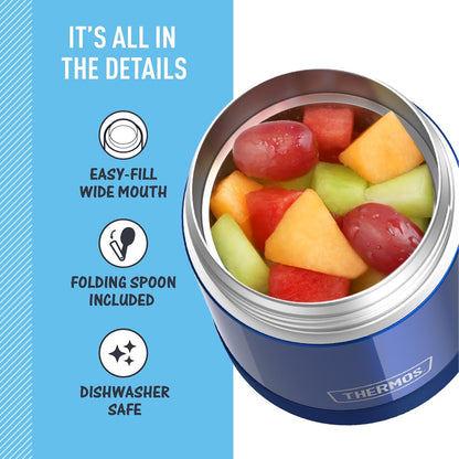 THERMOS_FUNTAINER_10_Ounce_Stainless_Steel_Vacuum_Insulated_Kids_Food_Jar_with_Folding_Spoon,_Navy