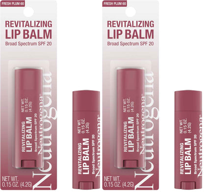 Neutrogena Revitalizing Tinted Lip Balm with SPF 20, Hydrating Tinted Lip Care with Sunscreen, Moisturizing Sheer Tint for Softer, Healthier-Looking Lips, Sheer Fresh Plum 60, 0.15 oz