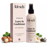 Kitsch Argan Milk Leave In Conditioner Spray – Hair Detangler Spray for Curly, Wavy, Fine, Dry & Damaged Hair - Silicone-Free | Ideal Gifts for Women - 6.3oz