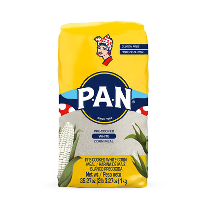 P.A.N. White Corn Meal – Pre-cooked Gluten Free and Kosher Flour for Arepas (2 lb 3.27 Oz / Pack of 1)