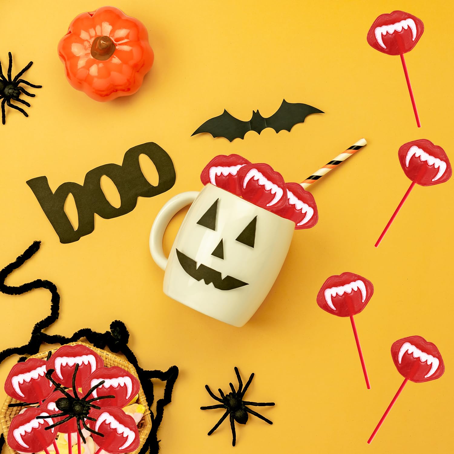 Fruidles_Halloween_Vampires_Fangs_Tattoo_Lollipop_Suckers_Candy,_Great_for_Goody_Party_Bag_Fillers,_Individually_Wrapped_(Half-Pound)