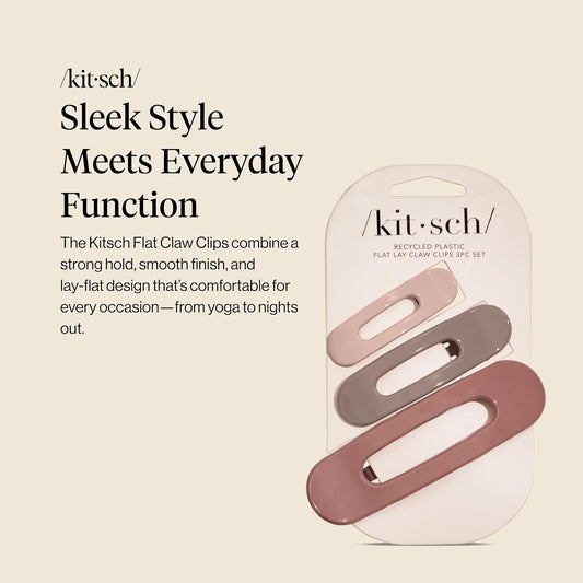Kitsch_Flat_Claw_Clips_for_Women_-_Strong_Grip,_Comfortable_Design_|_Durable_Plastic,_Glossy_Finish_|_Lay_Down_Claw_Clip_|_For_All_Hair_Types_|_Ideal_Gifts_for_Women_-_Terracotta,_3pcs