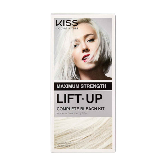 KISS Lift Up Complete Hair Bleach & Icy Silver Toner Kit, Gentle Conditioning Formula that Reduces Brassiness, Complete 6-Pc DIY, ICE