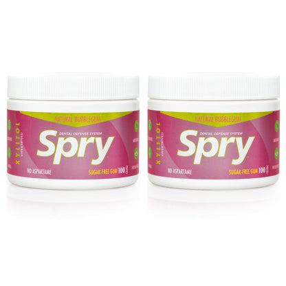 Spry Fresh Natural Xylitol Chewing Gum Dental Defense System - Aspartame-Free, Sugar-Free, Non-GMO, Gluten-Free (Bubble Gum, 100 Count - Pack of 2)