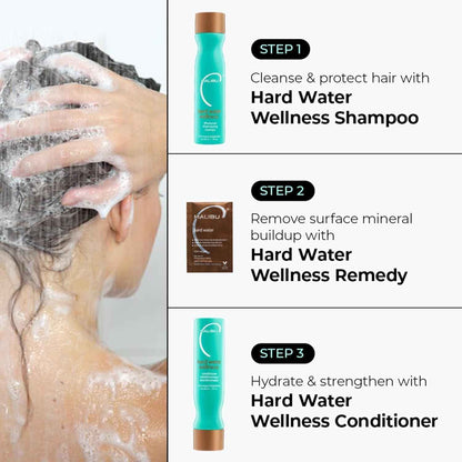 Malibu C Hard Water Wellness Remedy - Hard Water Shampoo, Conditioner & Hair Mask Packets for Removing Deposits and Impurities - Hydrating Hair Care Set (6 Ct)
