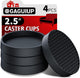 Round - 2.5" 4pcs Black