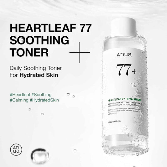Anua Heartleaf 77 Soothing Toner, Moisturizing & Calming Facial Toner for Glass Skin, Hyaluronic Acid, Lightweight Hydration for Sensitive Skin, Redness Relief,Skin Cooling,Korean Skin Care