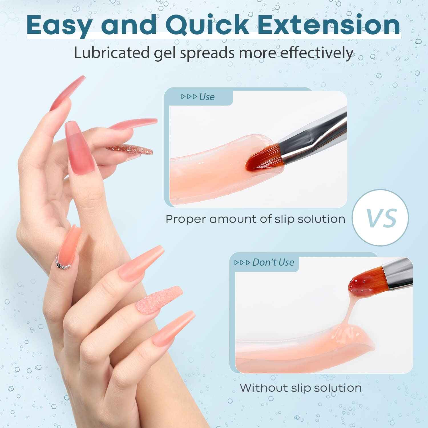 Modelones Poly Extension  with Dual-Ended Nail Brush Anti-Stick Liquid Brushes Cleaning Easy Spread for Beginner