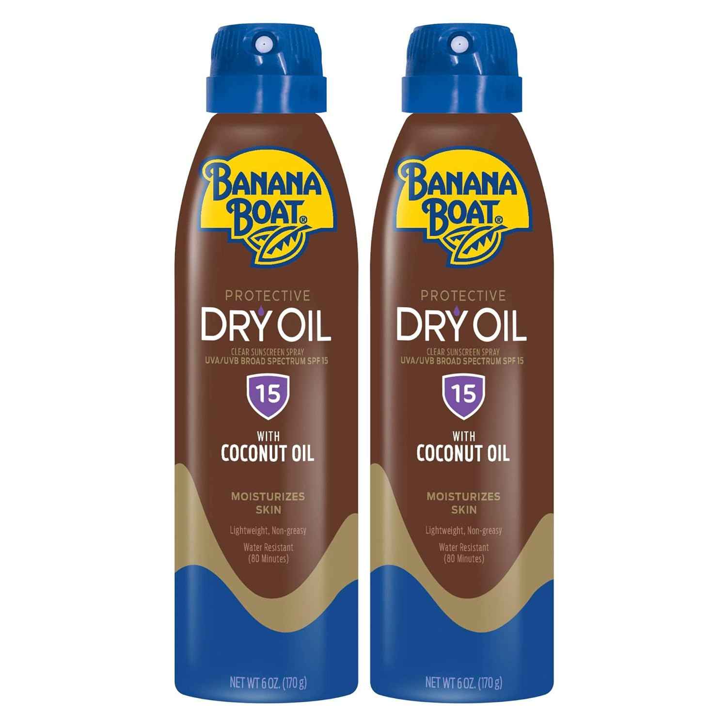 Banana Boat Dry Oil Tanning Spray Sunscreen SPF 15, 6oz | Protective Sun Tanning Oil with SPF 15 Sunscreen, Oxybenzone Free