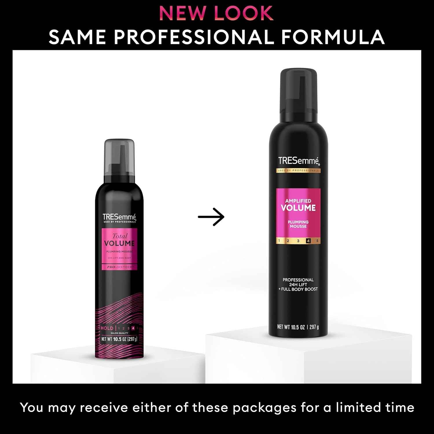 TRESemmé Plumping Mousse Amplified Volume for 24H Lift and Body with Pro Lock Technology 10.5 Fl Oz