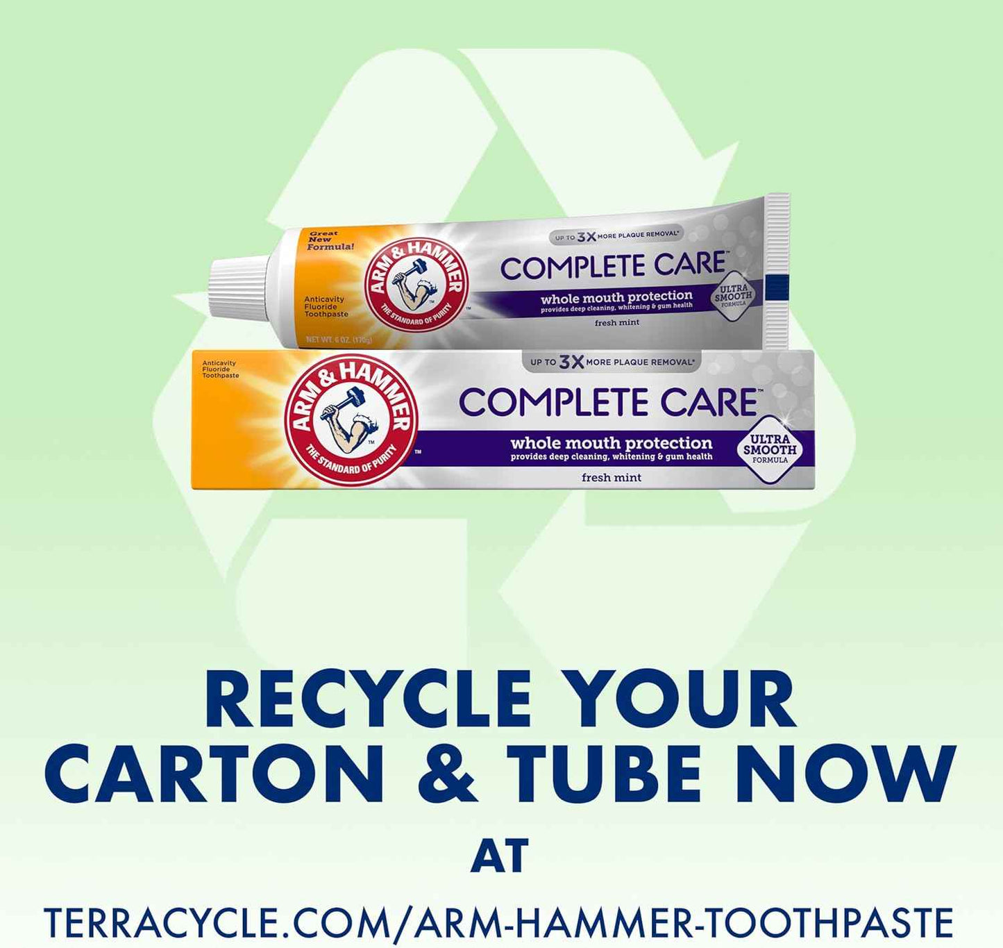 ARM & Hammer Complete Care Toothpaste, Teeth Whitening Toothpaste with Baking Soda, Fluoride, Whole Mouth Protection, Fresh Mint Flavor, 6.0 oz (Pack of 4)