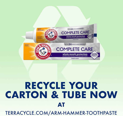 ARM & Hammer Complete Care Toothpaste, Teeth Whitening Toothpaste with Baking Soda, Fluoride, Whole Mouth Protection, Fresh Mint Flavor, 6.0 oz (Pack of 4)