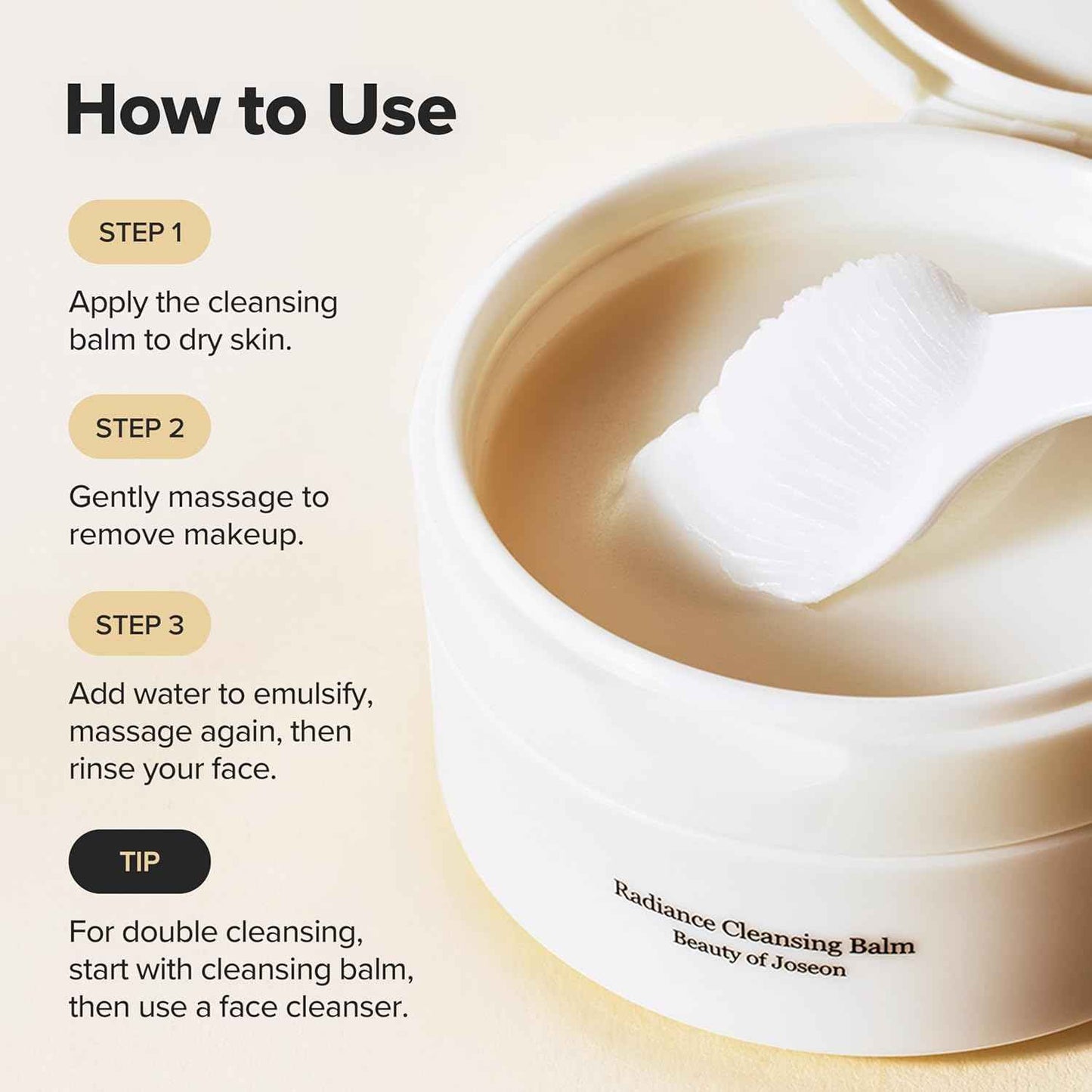 Beauty of Joseon Radiance Cleansing Balm Makeup, Sunscreen, Pore Cleanser for Sensitive Acne Skin. Korean Skincare for Men and Women 100ml, 3.38 fl.oz