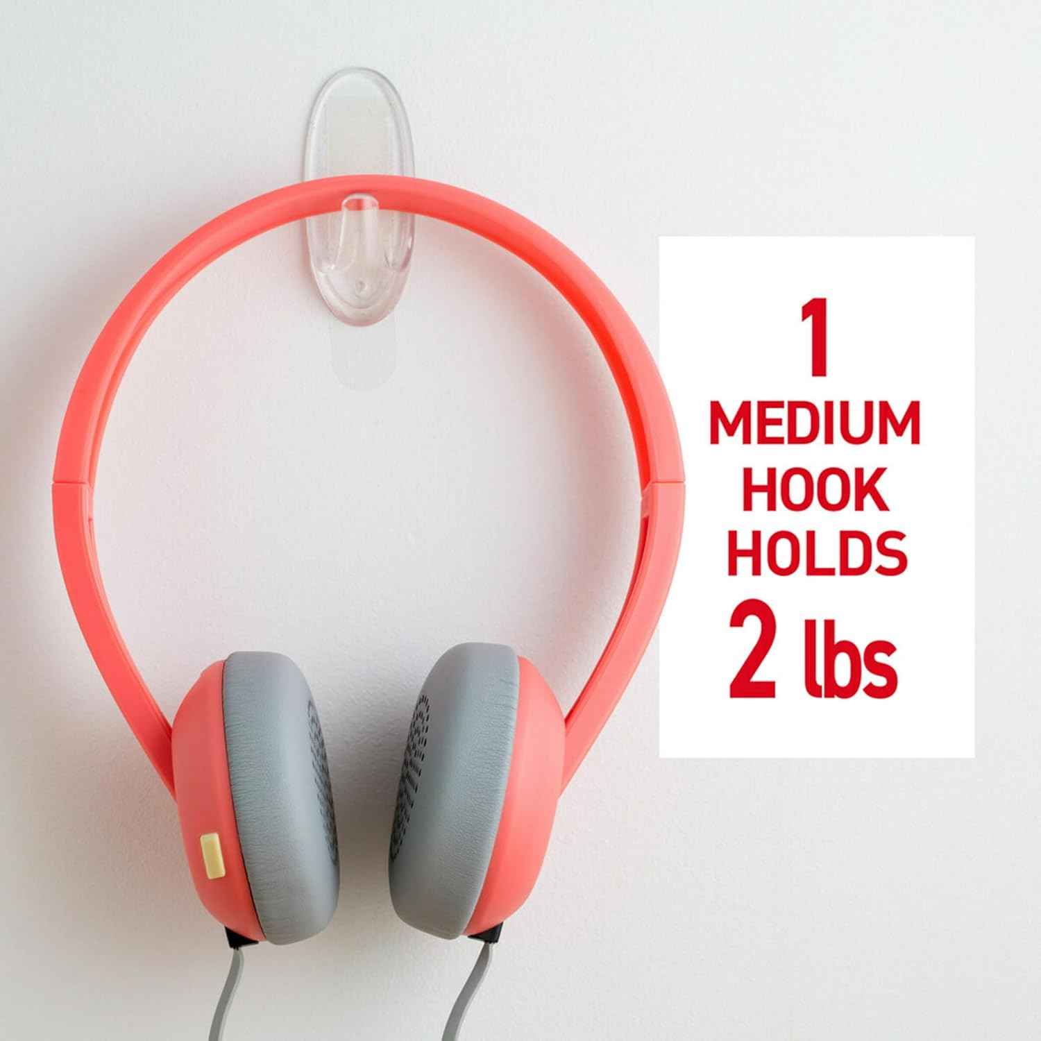 Command Medium Clear Wall Hook, 7 Wall Hook and 12 Strips, Damage-Free Hanging with Adhesive, Great for Hanging Home Decor, Holds up to 2 lb