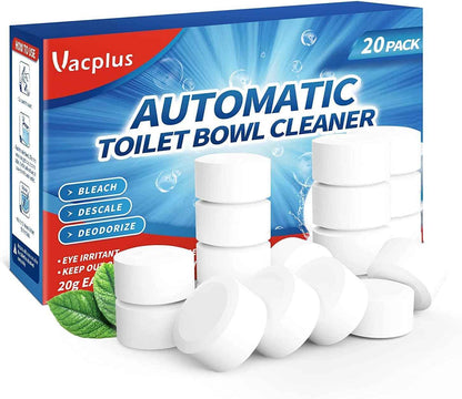 Vacplus Toilet Bowl Cleaner Tablets, Automatic Cleaners with Bleach, Slow-Releasing Toilet Tank Cleaners for Deodorizing & Descaling, Household Toilet Cleaners against Tough Stains