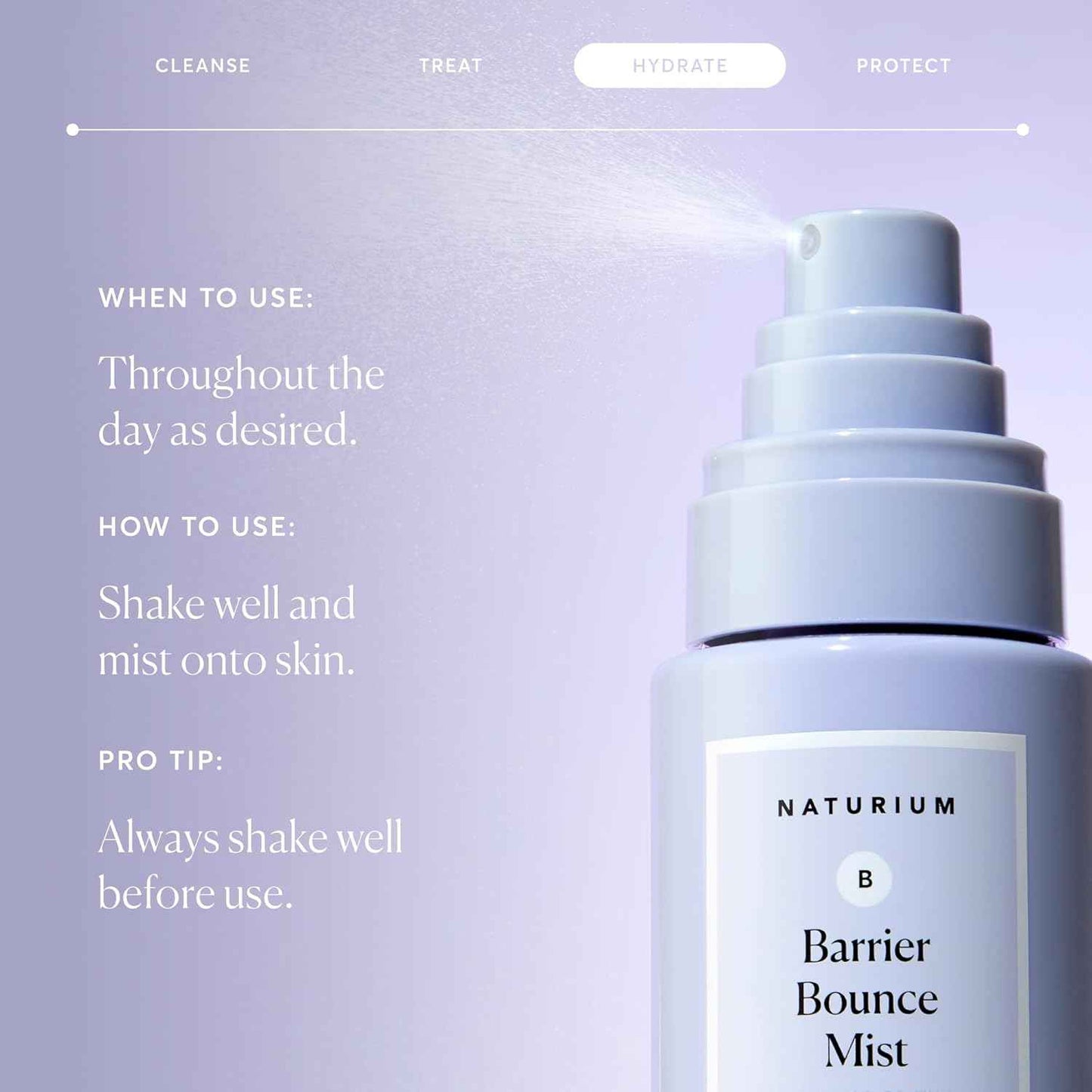 Naturium Barrier Bounce Mist, Hydrating Skincare with Urea, Squalane, Plant-Derived Ceramide & Aloe, 100 mL / 3.4 fl oz