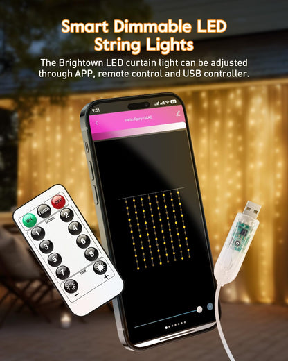 Brightown_Smart_Curtain_Lights,_USB_Plug_in,_9.8ft_300_LED_Window_Smart_String_Light_with_APP_and_Remote,_8_Modes,_Waterproof_Fairy_Lights_for_Bedroom,_Indoor,_Weddings,_Party,_Christmas_Decorations