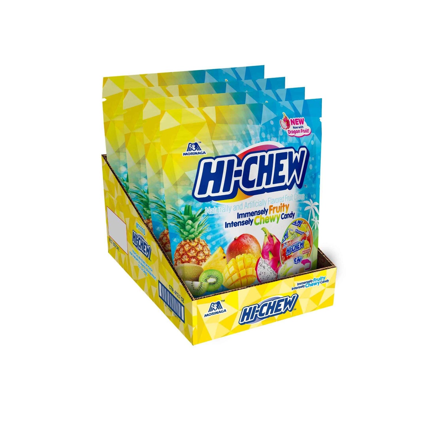 HI-CHEW Assorted, Green Apple Strawberry Mango Grape, Soft & Chewy Candy 2lb - 185+ Pieces Individually Wrapped - Made with Immensely Juicy Fruity Flavors