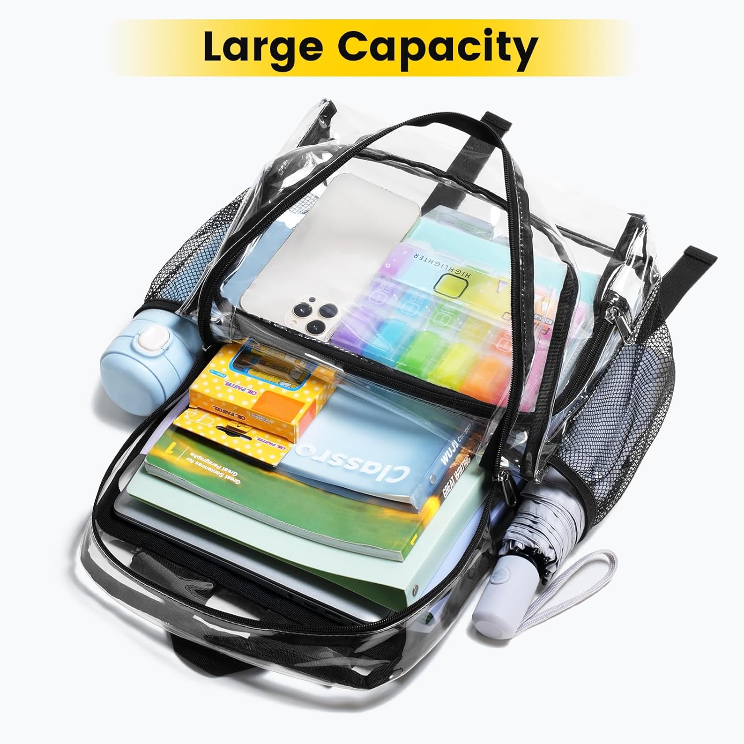 Vorspack_Clear_Backpack_Heavy_Duty_-_Large_Clear_Backpacks_for_School_See_Through_Bookbag_for_Girls_Boys_Transparent_Bag_for_Work,_Concert,_College_-_Black
