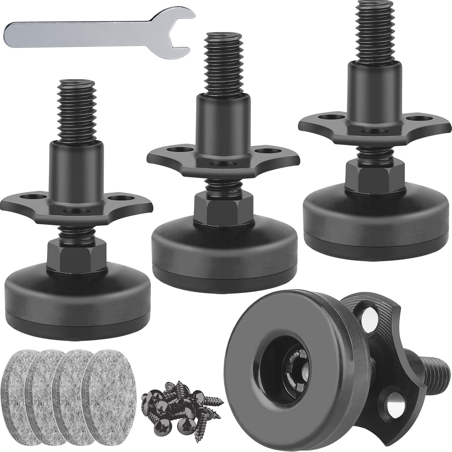 Anwenk_Adjustable_Leveling_Feet_Furniture_Levelers_Table_Feet_Heavy_Duty_Leg_Levelers_for_Cabinets_Sofa_Tables_Chairs,Support_1320LBs,_T-Nut_Kit_3/8”-16_Thread,_Large_Base-_4_Pack,_Black