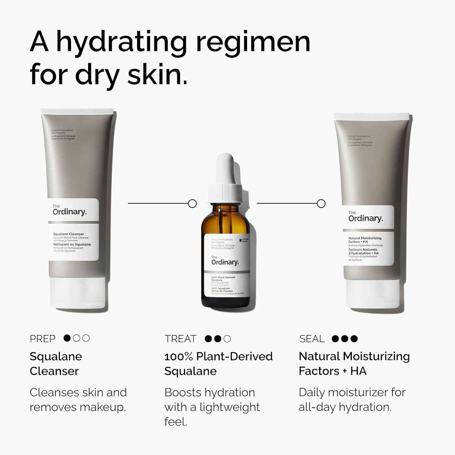 The Ordinary 100% Plant-Derived Squalane, for Skin and Hair, Lightweight Hydration, and Moisture Barrier Support, 1 Fl Oz